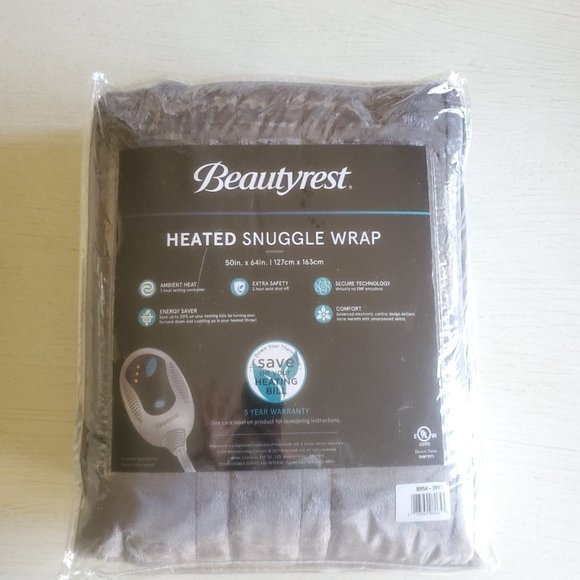 Beautyrest Ultra Soft Sherpa Fleece Electric Heated Poncho Wrap Blanket Throw - Picture 8 of 8